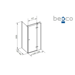 Kabina prysznicowa prostokątna Pixa Black New 120x90x195 prawa BESCO PPP-129-195B