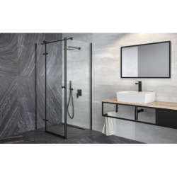 Kabina prysznicowa kwadratowa Pixa Black New 90x90x195 lewa BESCO PKL-90-195-B