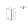 Kabina prysznicowa kwadratowa Pixa Black New 90x90x195 lewa BESCO PKL-90-195-B