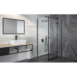 Kabina prysznicowa kwadratowa Pixa Black New 90x90x195 prawa BESCO PKP-90-195-B