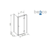 Kabina prysznicowa kwadratowa Pixa Black New 90x90x195 prawa BESCO PKP-90-195-B
