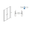Drzwi prysznicowe Sinco Due 90x195 BESCO DSD-90