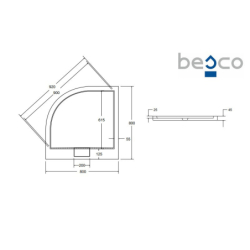 Brodzik prysznicowy półokrągły Axim UltraSlim 80x80x2.5/4.5 biały poł. BESCO BAX-80-NR