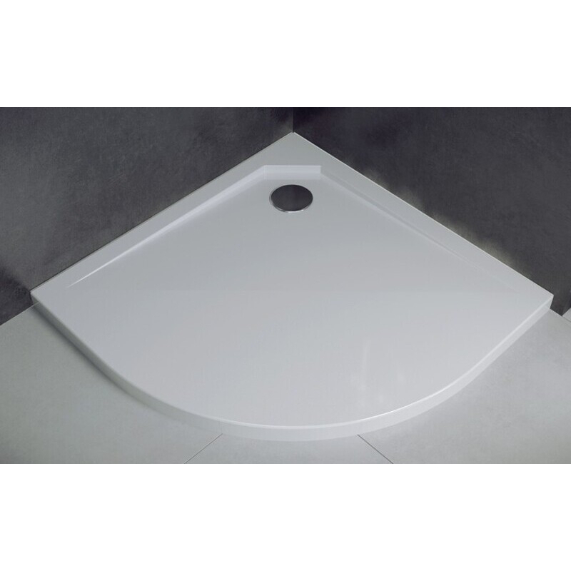 Brodzik prysznicowy półokrągły Asco UltraSlim 80x80x2.4/3.5 biały poł. BESCO BMAS-80