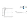Brodzik prysznicowy kwadratowy Acro UltraSlim 80x80x2/3.5 biały poł. BESCO BMAC-80