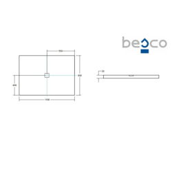 Brodzik prostokątny Nox UltraSlim 110x90x1/3.5 biały poł. BESCO BMN110-90-BB