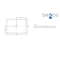 Brodzik prostokątny Nox UltraSlim 130x90x1/3.5 biały poł. BESCO BMN130-90-BB