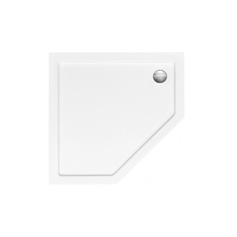 Brodzik prysznicowy pięciokątny Bergo SlimLine 90x90x3/15 biały poł. BESCO BAB-90