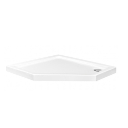 Brodzik prysznicowy pięciokątny Bergo SlimLine 90x90x3/15 biały poł. BESCO BAB-90