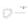 Brodzik prysznicowy pięciokątny Bergo SlimLine 90x90x3/6 biały poł. BESCO BAB-90-S