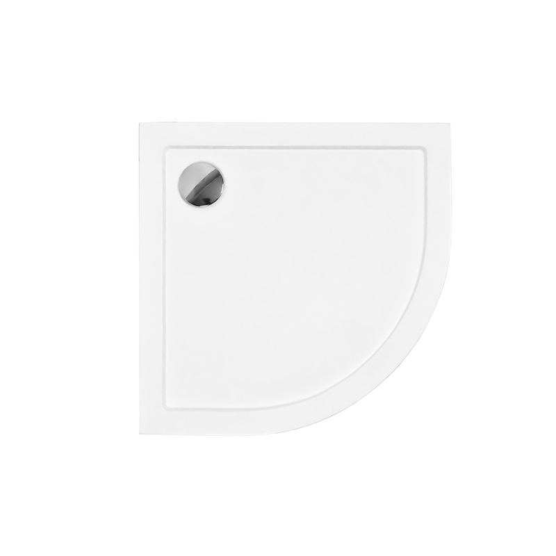 Brodzik prysznicowy półokrągły Aron SlimLine 80x80x3/5.5 biały poł. BESCO BAA-80-NR