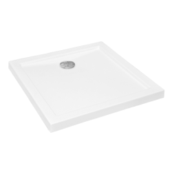 Brodzik prysznicowy kwadratowy Aquarius SlimLine 90x90x3/5.5 biały poł. BESCO BAA-90-K
