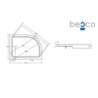 Brodzik prysznicowy asymetryczny Saturn 120x90x4/15 biały poł.-prawy BESCO BAS-120-NP