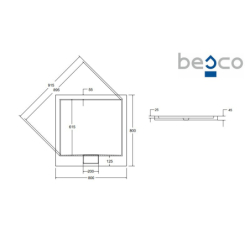 Brodzik prysznicowy kwadratowy Axim UltraSlim 80x80x2.5/4.5 biały poł. BESCO BAX-80-KW