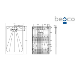 Brodzik prysznicowy prostokątny Vexo 140x90x1/2.6 biały BESCO BV-140-90-P