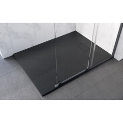 Brodzik prysznicowy prostokątny Vexo 100x80x1/2.6 czarny mat BESCO BVB-100-80-P