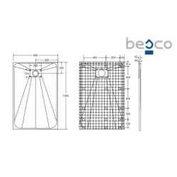 Brodzik prysznicowy prostokątny Vexo 130x90x1/2.6 czarny mat BESCO BVB-130-90-P