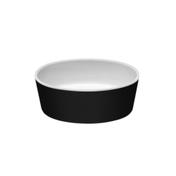 Umywalka nablatowa owalna Uniqa Black&White 32x46x17 zew. czarny mat/wew. biały poł. BESCO UMMC-U-NB klik klak chrom