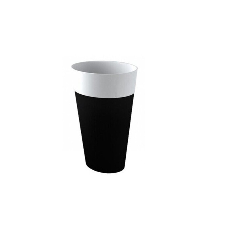 Umywalka wolnostojąca owalna Uniqa Black&White 32x46x84 zew. czarny poł./wew. biały poł. BESCO UMD-U-WBW klik klak chrom