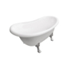 Wanna wolnostojąca owalna Otylia 160x77 biały poł., łapy białe BESCO WKO-160W+BI bez syfonu