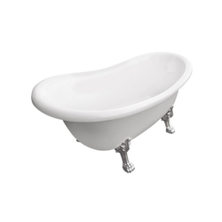 Wanna wolnostojąca owalna Otylia 170x77 biały poł., łapy białe BESCO WKO-170W+BI bez syfonu