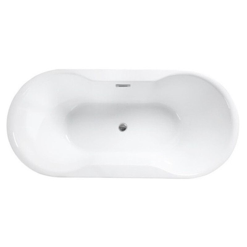 Wanna wolnostojąca owalna Navia 150x80 biała poł. BESCO WAS-150-NCZ klik-klak z przel. czarny mat