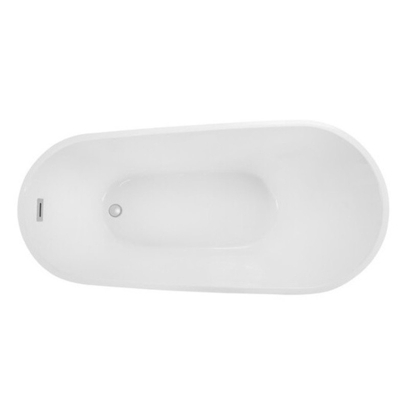Wanna wolnostojąca owalna Melody 150x80 biała poł. BESCO WAS-150-MBI klik-klak z przel. białe