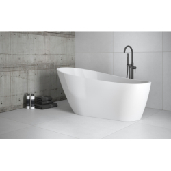 Wanna wolnostojąca owalna Melody 150x80 biała poł. BESCO WAS-150-MBI klik-klak z przel. białe