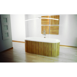 Wanna wolnostojąca owalna do zabudowy Victoria 185x83 biały poł. BESCO WKV-185-WZ klik-klak chrom