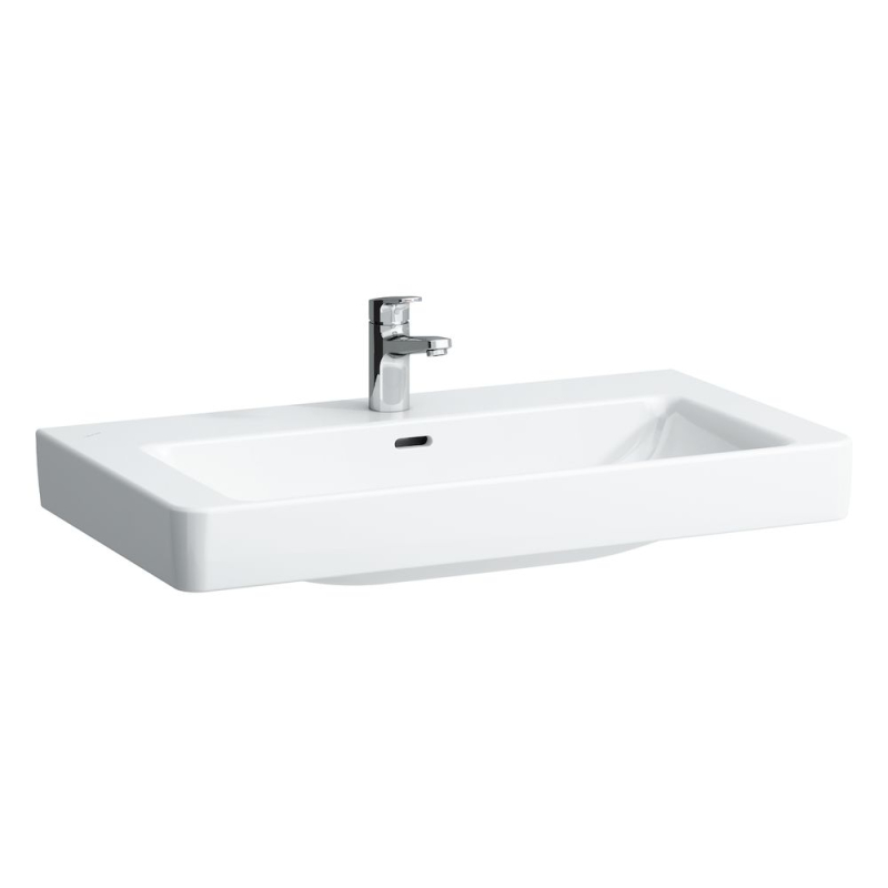 PRO S Umywalka ścienna 850 x 460 mm z otworem na baterie na środku, z otworem przelewowym LAUFEN H8139650001041
