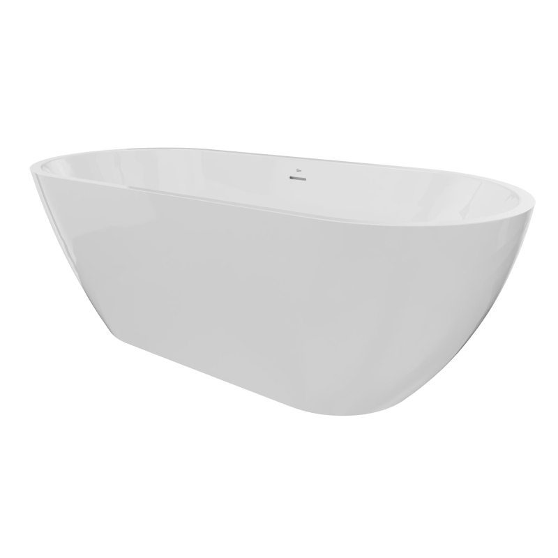 NOYA wanna wolnostojąca akrylowa 1650x750 z przel. typu SLOT,z syfonem i korkiem klik-klak chrom w zest., BIAŁA ROCA A248687000