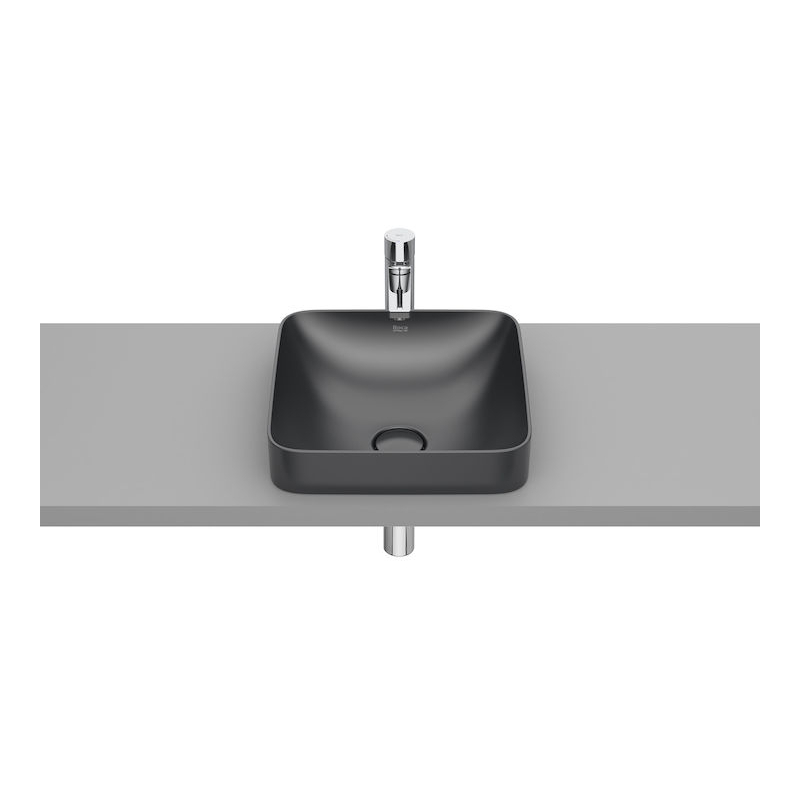 INSPIRA SQUARE Umywalka 370x370 H75 FINECERAMIC ONYX ROCA A32753R640