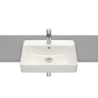 INSPIRA SQUARE Umywalka półblatowa 550x420 FINECERAMIC BEŻ ROCA A32753S650