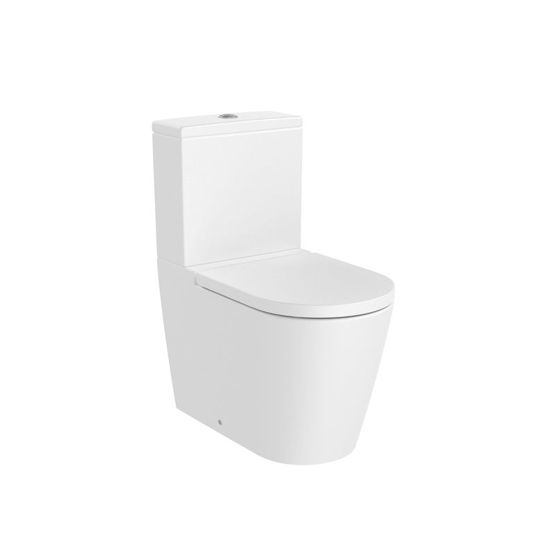 INSPIRA ROUND Miska wc do kompaktu Rimless BTW o/podwójny 645 mm BIAŁY MAT ROCA A342526620