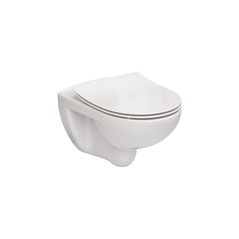 VICTORIA ZESTAW Miska wc podwieszana Rimless + deska wolnoopadajaca slim duroplast ROCA A34H398000
