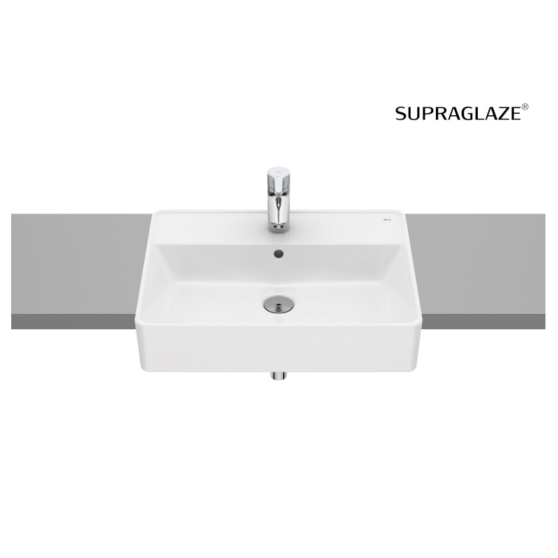 GAP Umywalka półblatowa 55x42 cm Supraglaze ROCA A3270YGS00