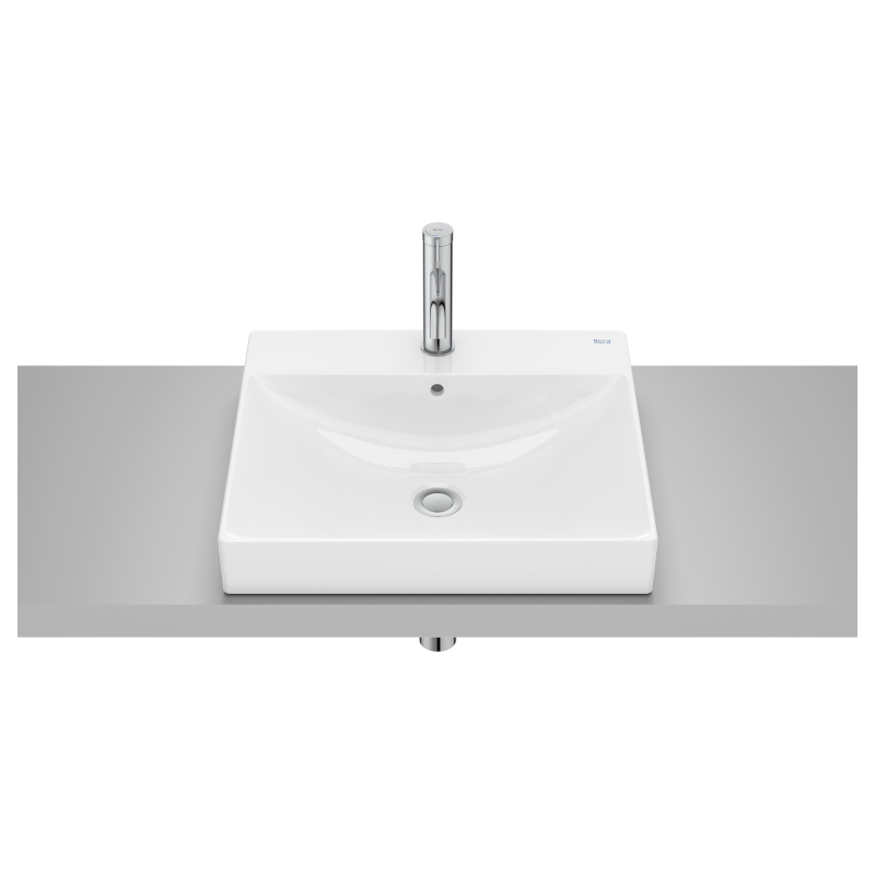 ONA Umywalka blatowa 50x45 cm z otworem na baterię Fineceramic, Supraglaze ROCA A32768LS00