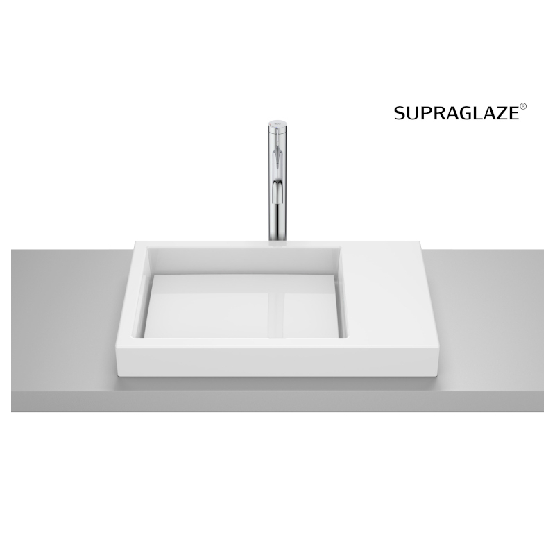HORIZON Umywalka blatowa SKYLINE 60x38 cm biały połysk Supraglaze ROCA A327275S0B