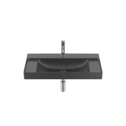 ONA Umywalka ścienna 80x46 cm Fineceramic CZARNY MAT ROCA A32768H080