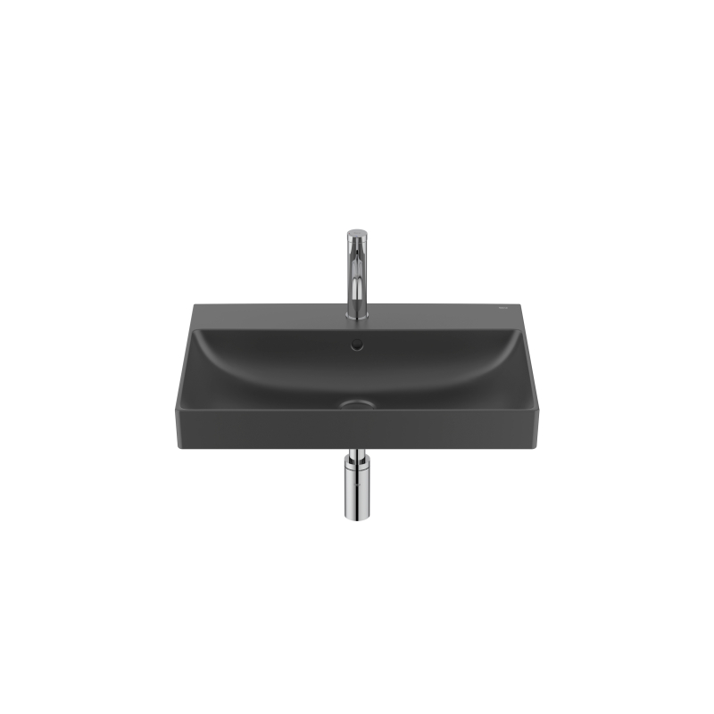 ONA Umywalka ścienna 65x46 cm Fineceramic CZARNY MAT ROCA A327687080