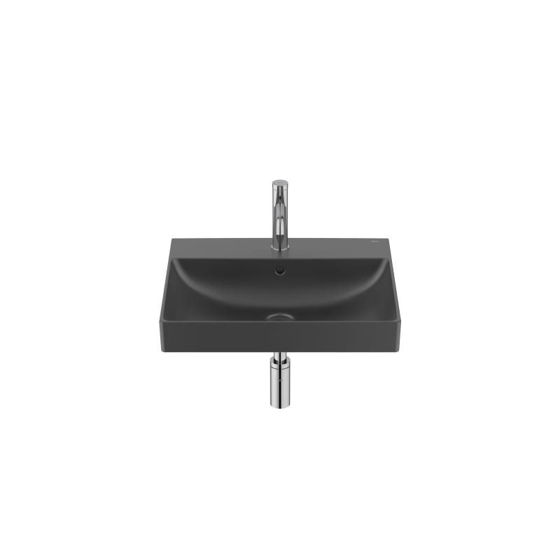 ONA Umywalka ścienna 55x46 cm Fineceramic CZARNY MAT ROCA A327685080