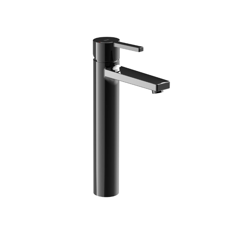 NAIA BLACK bateria umywalkowa wysoka, Cold Start, bez korka ROCA A5A3B96CN0