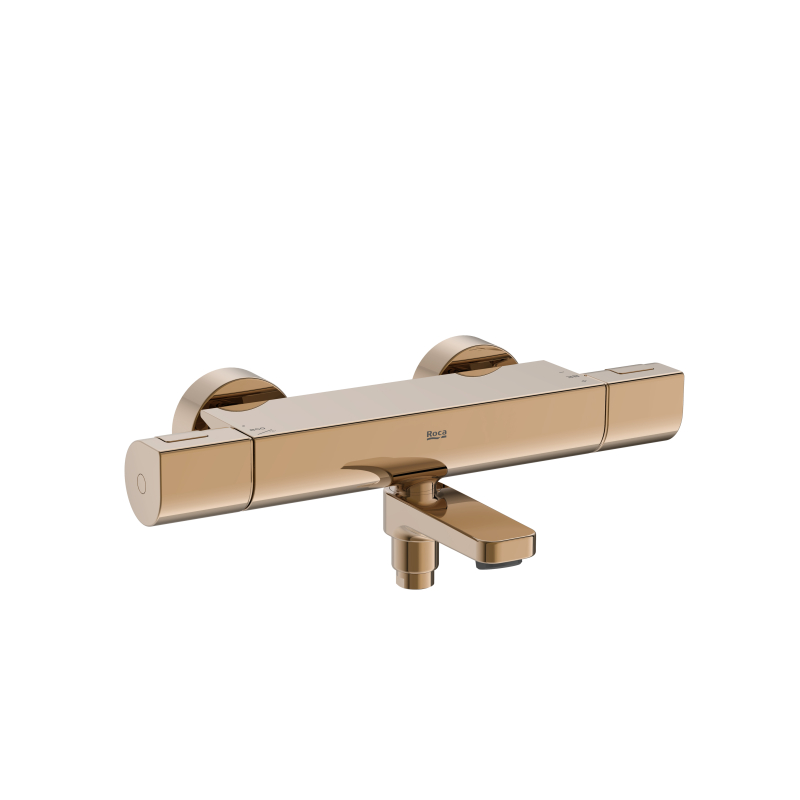 T-1000 Bateria termostatyczna wannowo-prysznicowa ścienna PVD rose gold ROCA A5A1E2ERG0