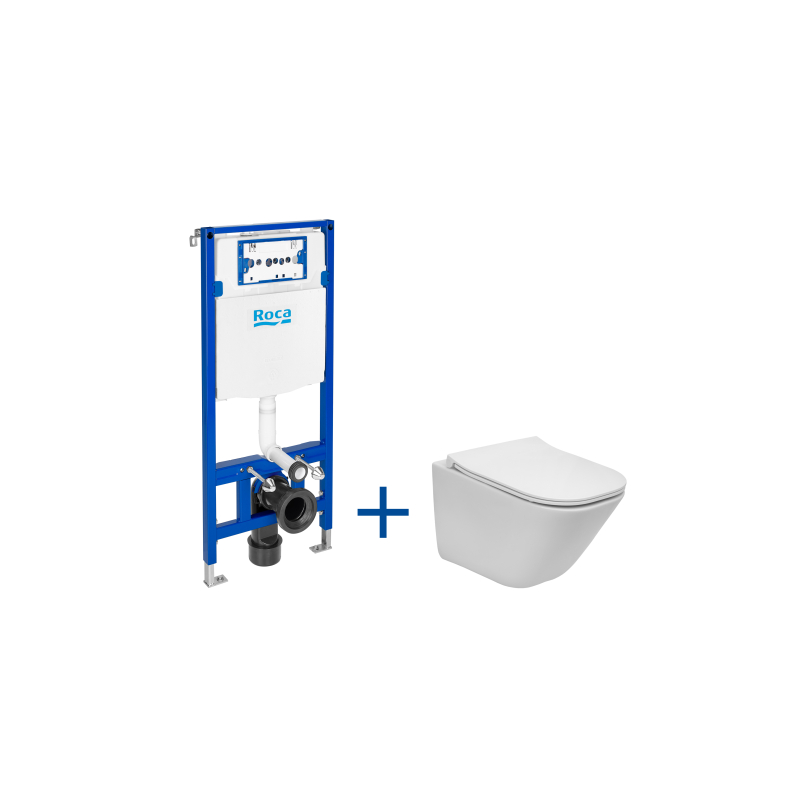 ZESTAW DUPLO ONE + GAP SQUARE COMPACTO RIMLESS Z DESKĄ ROCA A893104510