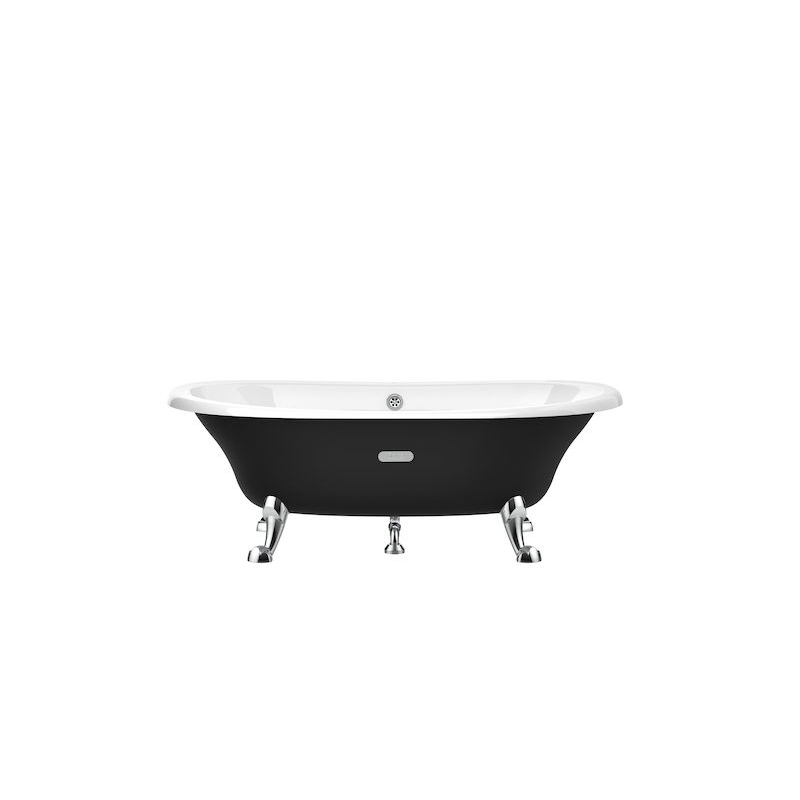 WANNA ŻELIWNA NEWCAST 170X85 KORPUS CZARNY DNO ANTY/P BIAŁ ROCA A233650002