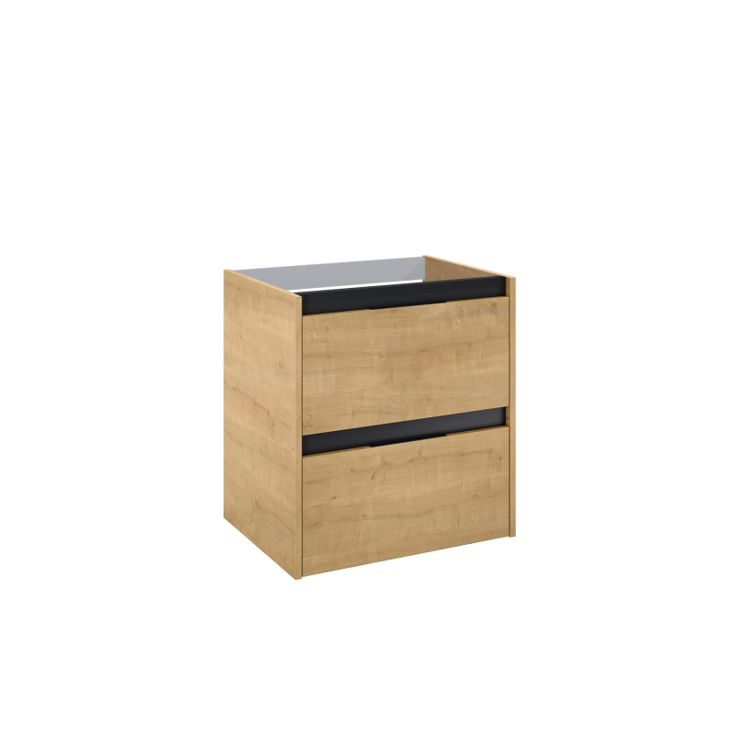 ALPINE Szafka łazienkowa 60 cm z 2 szufladami, do kompletacji z umywalką Victoria lub blatem, Jasny Dąb ROCA A857863464