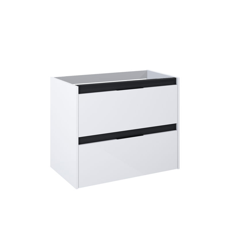 ALPINE Szafka łazienkowa 80 cm z 2 szufladami, do kompletacji z umywalką Victoria lub blatem, Biało-czarny ROCA A857865606