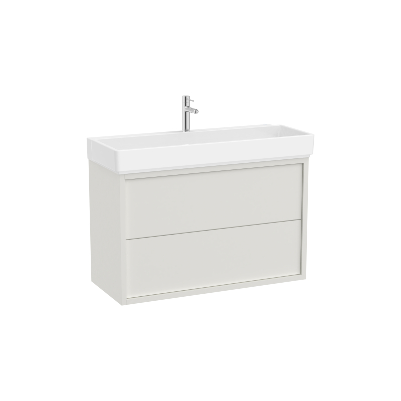 TURA Zestaw łazienkowy UNIK z 2 szufladami 100 cm, niecka umieszczona centralnie, jeden otwór na baterie ROCA A852035558