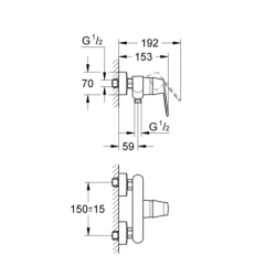 Eurosmart Cosmopolitan Jednouchwytowa bateria prysznicowa GROHE 32837000