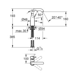 Essence Bateria umywalkowa,  Rozmiar M GROHE 24176KF1